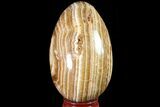 Polished, Banded Aragonite Egg - Morocco #161252-1